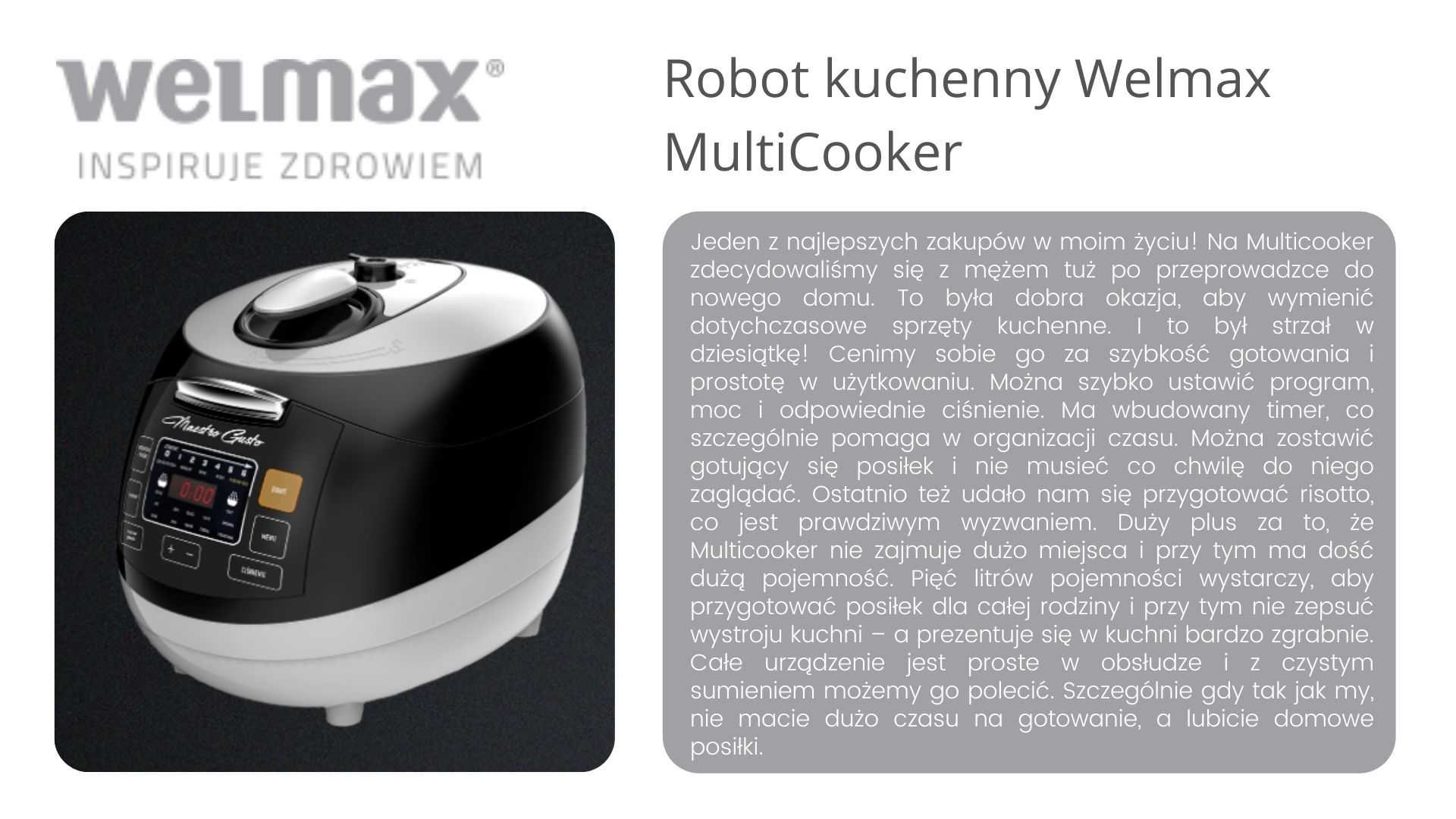 Multicooker Welmax opinie robot kuchenny